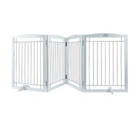 VEVOR Puerta para Perros, 2450 x 245 x 813 mm, 4 Paneles Plegable para Pasillos Anchos y Estrechos, Barrera Expandible con Soporte Silencioso, Blanco