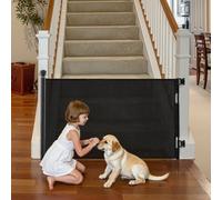 VEVOR Puerta Retráctil 1045x1550 mm, Barrera de Seguridad para Perros con Cierre, Puerta de Malla Permite el Paso sin Tropiezos, para Escaleras Interiores, Puertas, Pasillos, Salas de Juegos, Negro