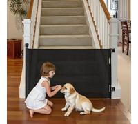 VEVOR Puerta Retráctil 1045x1550 mm, Barrera de Seguridad para Perros con Cierre, Puerta de Malla Permite el Paso sin Tropiezos, para Escaleras Interiores, Puertas, Pasillos, Salas de Juegos, Negro
