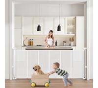 VEVOR Puerta Retráctil 180 x 87 cm Barrera de Seguridad para Mascotas, Blanco