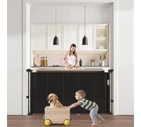 VEVOR Puerta retráctil para bebé, 870 mm de Alto, se extiende hasta 1400 mm de Ancho, Puerta retráctil para niños o Mascotas, Material de Malla, fácil de Instalar para escaleras Interiores, Puertas