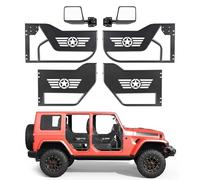 VEVOR Puerta Tubular para Jeep, 4 Puertas, Compatibles con Jeep Wrangler JL JLU Gladiator JT 4XE 2018-2026, Puertas de Tubo Delanteras y Traseras de Acero con Espejos Laterales y Almohadilla de Goma