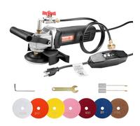 Pulidora húmeda VEVOR de 800 W, amoladora de hormigón de 4" con 6 velocidades variables y 7 kits de pulido, máquina amoladora húmeda para mármol, granito, piedra, roca, baldosas, equipada con un inter