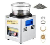 VEVOR Pulidora Magnética para Joyas KT-185 3 kg 2000 RPM Vaso Giratorio | para Oro Plata Cobre y Acero Inoxidable, Rotación Bidireccional, Temporizador de 2-30 Minutos y 200 g de Clavijas de Bruñir