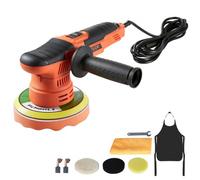 VEVOR Pulidora para Coche 150 mm 650 W, Doble Acción, 6 Velocidades Ajustables 2000-6800 RPM, Kit de Pulido Orbital Aleatorio con Almohadillas de Lana y Espuma para Pulido Abrillantado Encerado