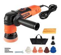 VEVOR Pulidora para Coche 600 W, 6 Velocidades 1000-4500 RPM, Kit 3 en 1 con Platos 30/50/76 mm, Almohadillas de Esponjas, Lana, Microfibra y Extensiones para Pulido Abrillantado Encerado Detallado