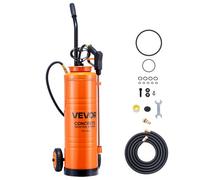 VEVOR Pulverizador de Hormigón Industrial con Carro, Pulverizador de Acero Inoxidable de Aprox. 18,9 L, Presión 25-60 PSI, Depósito 24 x 21 x 78,5 cm, 2 Boquillas de Latón, para Construcción, Jardín