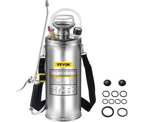 VEVOR Pulverizador de Mochila Manual Capacidad de 8 L Rociador de Mochila Presión de 1,5 - 4,0 bar con Boquilla de Latón Uso en Interior y Exterior para Jardinería Doméstica y Limpieza de Pisos