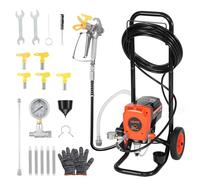 VEVOR Pulverizador de Pintura sin Aire 900 W 3300 PSI, Máquina de Pintura Airless con Carrito, con Cepillo de Limpieza, Manguera, Tubo de Extensión, Boquillas, para Pintar Exteriores, Interiores