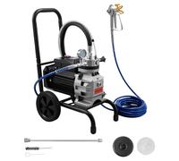 VEVOR Pulverizador de Pintura sin Aire con Diafragma 1500 W, Pulverizador de Pintura Airless con Carro 0,66 GPM, 2800 PSI, con Varilla de Extensión, para Pulverización en Interiores y Exteriores