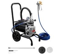 VEVOR Pulverizador de Pintura sin Aire con Diafragma 1500 W, Pulverizador de Pintura Airless con Carro 0,66 GPM, 2800 psi, con Varilla de Extensión, para Pulverización en Interiores y Exteriores