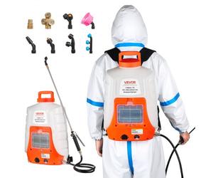 VEVOR Pulverizador Eléctrico de Mochila a Batería Presión Ajustable 0-90 PSI Capacidad de 16 L con 8 Boquillas 2 Varillas Batería de 12 V/8 Ah Uso en Interior y Exterior para Pulverización Limpieza