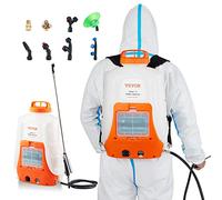 VEVOR Pulverizador Eléctrico de Mochila Capacidad de 16 L a Batería Presión Ajustable 0-90 PSI con 8 Boquillas 2 Varillas Batería de 12 V/8 Ah Uso en Interior y Exterior para Pulverización Limpieza