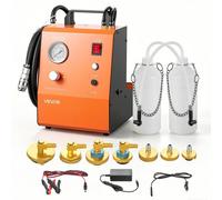 VEVOR Purgador de Frenos Eléctrico, Presión Ajustable de 0,6-3 bar, Máquina Automatizada para Cambio de Líquido de Frenos de Coche, con 7 Adaptadores, Compatible con la Mayoría de los Vehículos