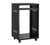 VEVOR Rack AV de 16U, Capacidad Máxima de 90,7 kg, Rack para Estudio de Grabación Doméstico con Ruedas Bloqueables, Diseño de Ventilación Especial, para Equipos de Audio/Video/Música de 48,26 cm