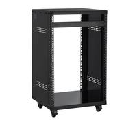 VEVOR Rack AV de 16U, Capacidad Máxima de 90,7 kg, Rack para Estudio de Grabación Doméstico con Ruedas Bloqueables, Diseño de Ventilación Especial, para Equipos de Audio/Video/Música de 48,26 cm