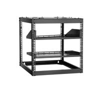 VEVOR Rack de Red Abierto de 10U, 585 mm de Profundidad, Rack de Servidores de Pared o de Suelo, Resistente 4 Postes, con Estantes Ventilados y Herrajes de Montaje, para Todo Equipo de Red/IT/AV