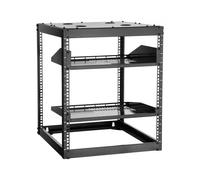 VEVOR Rack de Red Abierto de 12U, 585 mm de Profundidad, Rack de Servidores de Pared o de Suelo, Resistente 4 Postes, con Estantes Ventilados y Herrajes de Montaje, para Todo Equipo de Red/IT /AV