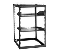 VEVOR Rack de Red Abierto de 16U, 585 mm de Profundidad, Rack de Servidores de Pared o de Suelo, Resistente 4 Postes, con Estantes Ventilados y Herrajes de Montaje, para Todo Equipo de Red/IT/AV