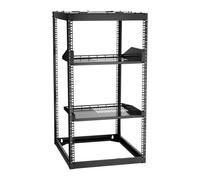 VEVOR Rack de Red Abierto de 20U, 585 mm de Profundidad, Rack de Servidores de Pared o de Suelo, Resistente 4 Postes, con Estantes Ventilados y Herrajes de Montaje, para Todo Equipo de Red/IT/AV