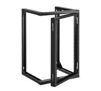 VEVOR Rack de Servidor de Pared de 15U, Carga Máxima de 68,04 kg, Bastidor de Red de Marco Abierto con Apertura de Puerta de 180 Grados, Acero al Carbono, para Equipo de Red/IT/AV de 48,26 cm