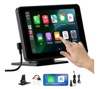 VEVOR Estéreo Inalámbrico para Coche, Radio Portátil HD de 177,8 mm con Pantalla Táctil Compatible con Apple CarPlay y Android Auto, Cámara de Respaldo, Control de Voz, Bluetooth, Navegación GPS