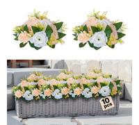 VEVOR Ramo de Bolas de Flores Artificiales, 10 uds, 24 cm Diámetro, Ideal para Centros de Mesa de Boda, Arreglos de Rosas para Decoración del Hogar, Color Champán y Blanco, 240 x 240 x 120 mm