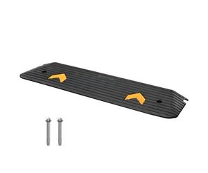 VEVOR Rampa de Goma para Acera Altura de 2,5 cm con 1 Canal Capacidad de Carga de 15 t Superficie Texturizada Antideslizante para Sillas de Ruedas Coches Scooters Muelles Garaje, 113 x 24,1 x 2,5 cm