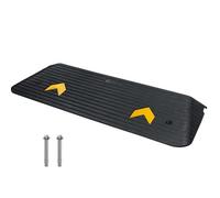 VEVOR Rampa de Goma para Acera Altura de 3,8 cm con 1 Canal Capacidad de Carga de 15 t Superficie Texturizada Antideslizante para Sillas de Ruedas Coches Scooters Muelles Garaje, 110 x 32 x 3,8 cm