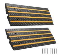 VEVOR Rampa de Goma para Bordillos Altura de 6,5 cm 2 Piezas Puente de Bordillo para Acera Carga de 15 T Rampa de Acceso para Sillas de Ruedas para Carga de Muelle, Almacenes, Entrada de Garajes