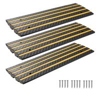 VEVOR Rampa de Goma para Bordillos Altura de 6,5 cm 3 Piezas Puente de Bordillo para Acera Carga de 15 T Rampa de Acceso para Sillas de Ruedas para Carga de Muelle, Almacenes, Entrada de Garajes