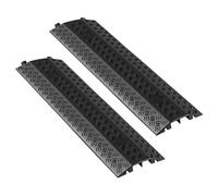 VEVOR Rampa de Protección de Cable 2 Piezas Protector de Cables para Suelo Capacidad de Carga de 7938 kg para Zonas de Alto Tránsito Peatonal, para Interiores, Exteriores, Hogar, Oficina, Almacén