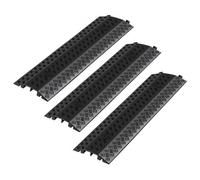 VEVOR Rampa de Protección de Cable 3 Piezas Protector de Cables para Suelo Capacidad de Carga de 7938 kg para Zonas de Alto Tránsito Peatonal, para Interiores, Exteriores, Hogar, Oficina, Almacén