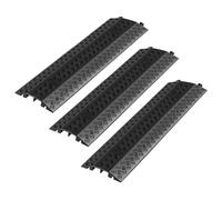 VEVOR Rampa de Protección de Cable 3 Piezas Protector de Cables para Suelo Capacidad de Carga de 7938 kg para Zonas de Alto Tránsito Peatonal, para Interiores, Exteriores, Hogar, Oficina, Almacén