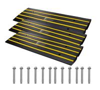 VEVOR Rampa de Umbral de Goma 3 Piezas para Acera Altura 6,5 cm Carga de 15T