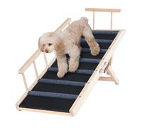 VEVOR Rampa para Perros Longitud de 1200 mm Rampa Plegable Antideslizante para Perros Pequeños/Grandes Altura Ajustable 6 Niveles 35-70 cm Adecuada para Cama, Sofá, Acceso al Coche, Interior, Exterior