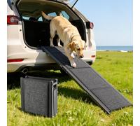 VEVOR Rampa para Perros para Coche, 160 x 43,2 cm, Plegable, para Perros Medianos y Grandes de hasta 113 kg, con Superficie de Fieltro Antideslizante, Portátil, para Exteriores, SUV y Camiones