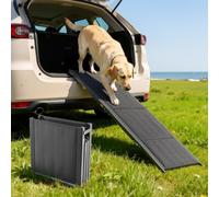 VEVOR Rampa para Perros para Coche, 160 x 43,2 cm, Plegable, para Perros Medianos y Grandes de hasta 113 kg, con Superficie Tela Oxford Antideslizante, Portátil, para Exteriores, SUV y Camiones
