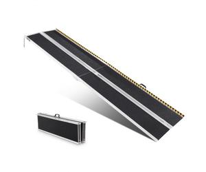 VEVOR Rampa para Silla de Ruedas Capacidad de 363 kg Rampa de Umbral Plegable Portátil de Aluminio Antideslizante 305 cm para Scooter, Discapacitados, Escalones, Hogar, Escaleras, Puertas