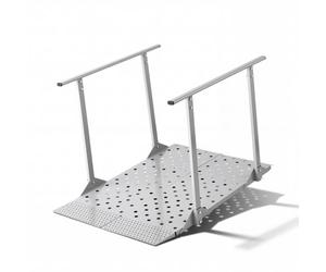 VEVOR Rampa para Silla de Ruedas con Pasamanos 1140 x 850 mm, Rampa de Umbral de Hierro Antideslizante, Capacidad de 199,6 kg para Escalones, Puertas, Bordillos, Andadores, Scooters, Uso Residencial