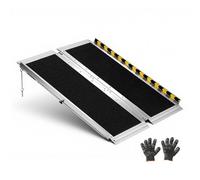 VEVOR Rampa para Silla de Ruedas Plegable Antideslizante 915 x 736,6 mm, Rampa de Umbral de Aluminio con Capacidad de Carga 362,9 kg para Scooters, Escaleras, Puertas, Andadores, Entradas y Uso Diario