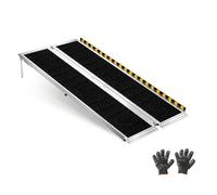VEVOR Rampa para Silla de Ruedas Plegable de Aluminio 1520 x 745 mm, Rampa de Umbral Antideslizante con Capacidad de Carga 362,9 kg para Puertas, Entradas, Escaleras, Andadores, Scooters y Uso Diario