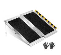 VEVOR Rampa para Silla de Ruedas Plegable de Aluminio 610 x 745 mm, Rampa de Umbral Antideslizante con Capacidad de Carga 362,9 kg para Entradas, Escaleras, Puertas, Scooters, Andadores y Uso Diario