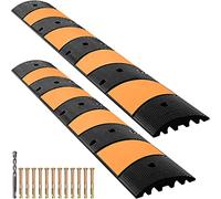 VEVOR Rampa Protectora de Cables 2 Vías 2 Piezas Pasacables de Suelo 185x31x5,5 cm Soporta hasta 9980 kg Protector de Cables de Caucho Negro y Amarillo para Superficies de Asfalto, Hormigón, Grava