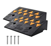 VEVOR Rampa Umbral Elevación de 12,7cm 2 Piezas Rampas de Goma para Aceras Carga de 15T Rampa de Acceso para Sillas de Ruedas con Estructura de Rejilla Estable para Paso de Coches Motos 48,3x33x12,7cm