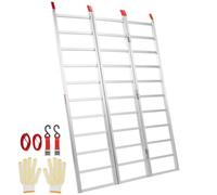 VEVOR Rampas de Carga de Aluminio 0,7 T Rampa de Acceso de 3 Pliegues con Correas de Carga, Riel de Carga Plegable para Motocicleta, Tractor, ATV, camión, cortacésped, quitanieves, 196x138 cm