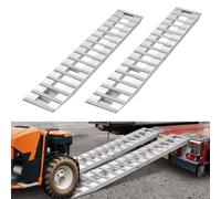 VEVOR Rampas de Carga de Aluminio 2 Piezas 240 x 38 cm con Placas Antideslizantes Capacidad de Carga de 2721,6 kg para Carros, Tractores Agrícolas, Vehículos Todoterreno, Cortacéspedes, Motocicletas