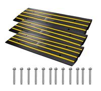Vevor Rampas de Caucho para Bordillos 123 x 41 x 6,5 cm Puente de Bordillo 3 Piezas Rampas para Bordillos de Entrada de 1 Canal Rampa del Puente de Vehículos Negro Amarillo para Acera Garaje Entrada