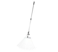 VEVOR Rastrillo de Hojas, 15 Púas Metálicas, Rastrillo Ajustable de Jardín con Cabezal de 19-57 cm de Ancho y Mango de 81-160 cm, Herramienta para Quitar Hojas en Jardinería, Patio, Césped