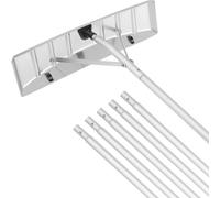 VEVOR Rastrillo de Nieve para Techo 63,5 cm Herramienta de Eliminación de Nieve Aluminio Alcance de 644,5 cm con Ruedas Protectoras de Techo Mango Antideslizante Rastrillo Ajustable para Hojas, Nieve